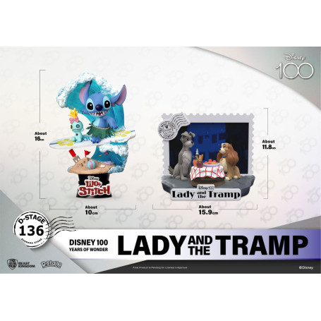Beast Kingdom Disney - D-Stage PVC Diorama Beauty and the Tramp - Disney 100 Years of Wonder