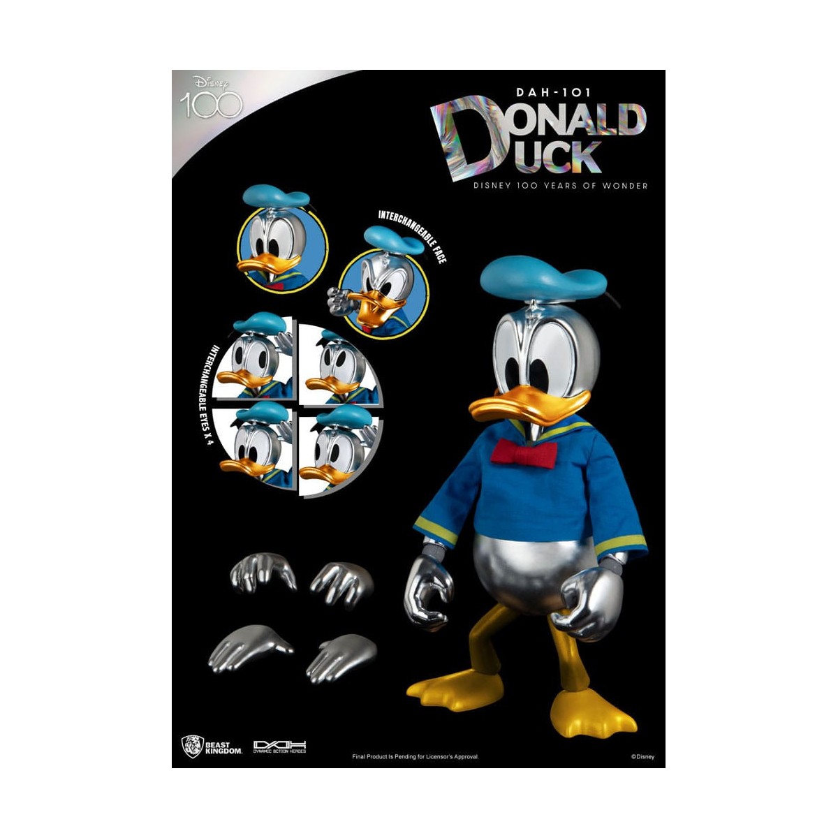 Beast Kingdom Disney 100 Years of Wonder - Donald Duck - Dynamic Action Heroes 1/9 - D100