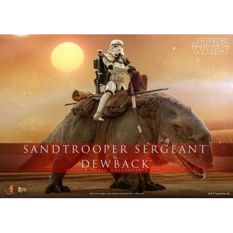 Hot Toys Star Wars - Pack 2 figures 1/6 Sandtrooper Sergeant & Dewback - Episode IV