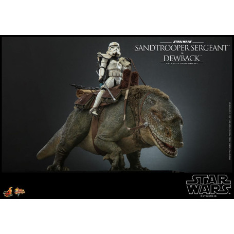 Hot Toys Star Wars - Pack 2 figures 1/6 Sandtrooper Sergeant & Dewback - Episode IV