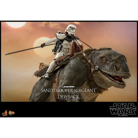 Hot Toys Star Wars - Pack 2 figures 1/6 Sandtrooper Sergeant & Dewback - Episode IV