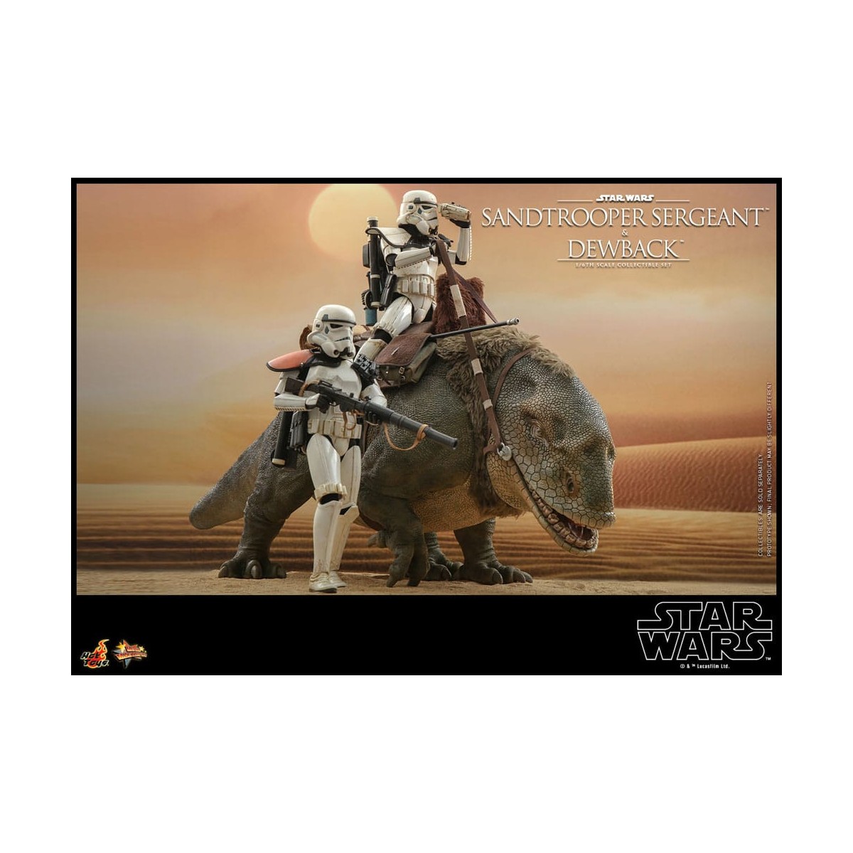 Hot Toys Star Wars - Pack 2 figures 1/6 Sandtrooper Sergeant & Dewback - Episode IV