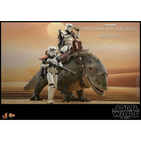 Hot Toys Star Wars - Pack 2 figures 1/6 Sandtrooper Sergeant & Dewback - Episode IV