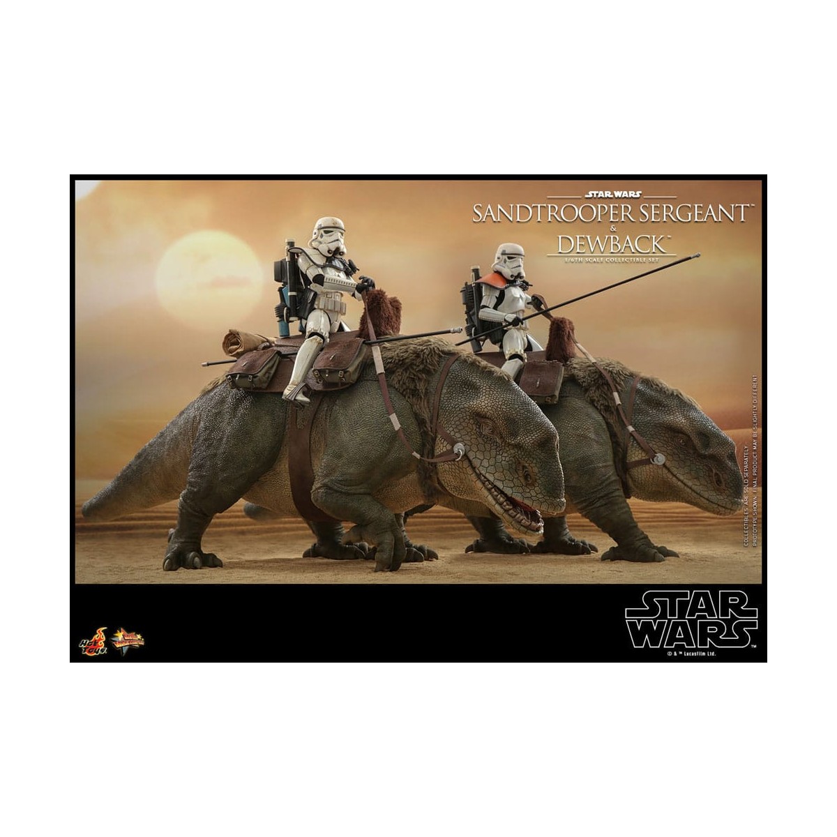 Hot Toys Star Wars - Pack 2 figures 1/6 Sandtrooper Sergeant & Dewback - Episode IV