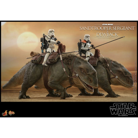 Hot Toys Star Wars - Pack 2 figures 1/6 Sandtrooper Sergeant & Dewback - Episode IV