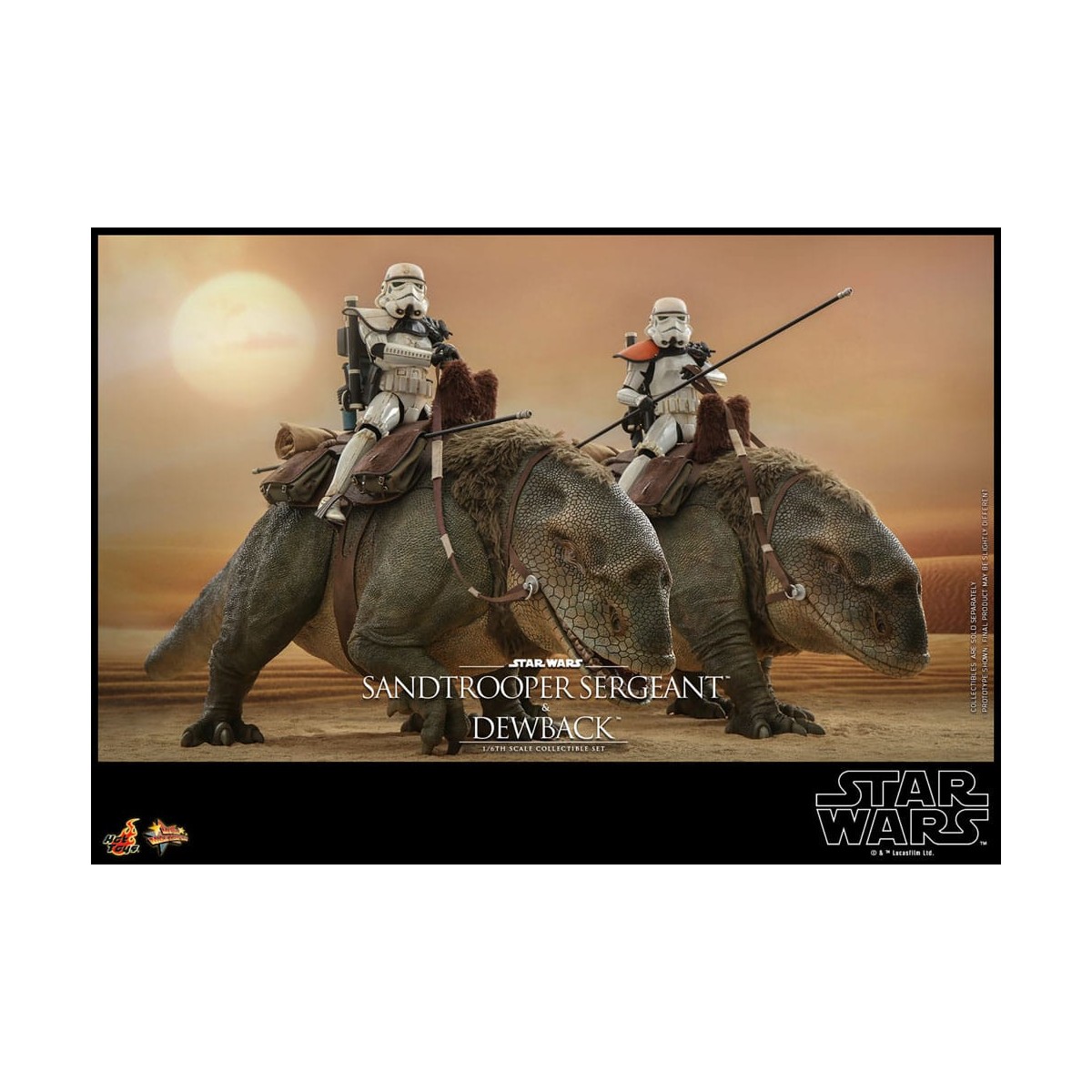 Hot Toys Star Wars - Pack 2 figures 1/6 Sandtrooper Sergeant & Dewback - Episode IV