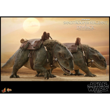 Hot Toys Star Wars - Pack 2 figures 1/6 Sandtrooper Sergeant & Dewback - Episode IV