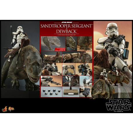 Hot Toys Star Wars - Pack 2 figures 1/6 Sandtrooper Sergeant & Dewback - Episode IV